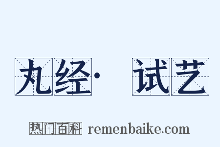 丸经·试艺是什么意思的图片